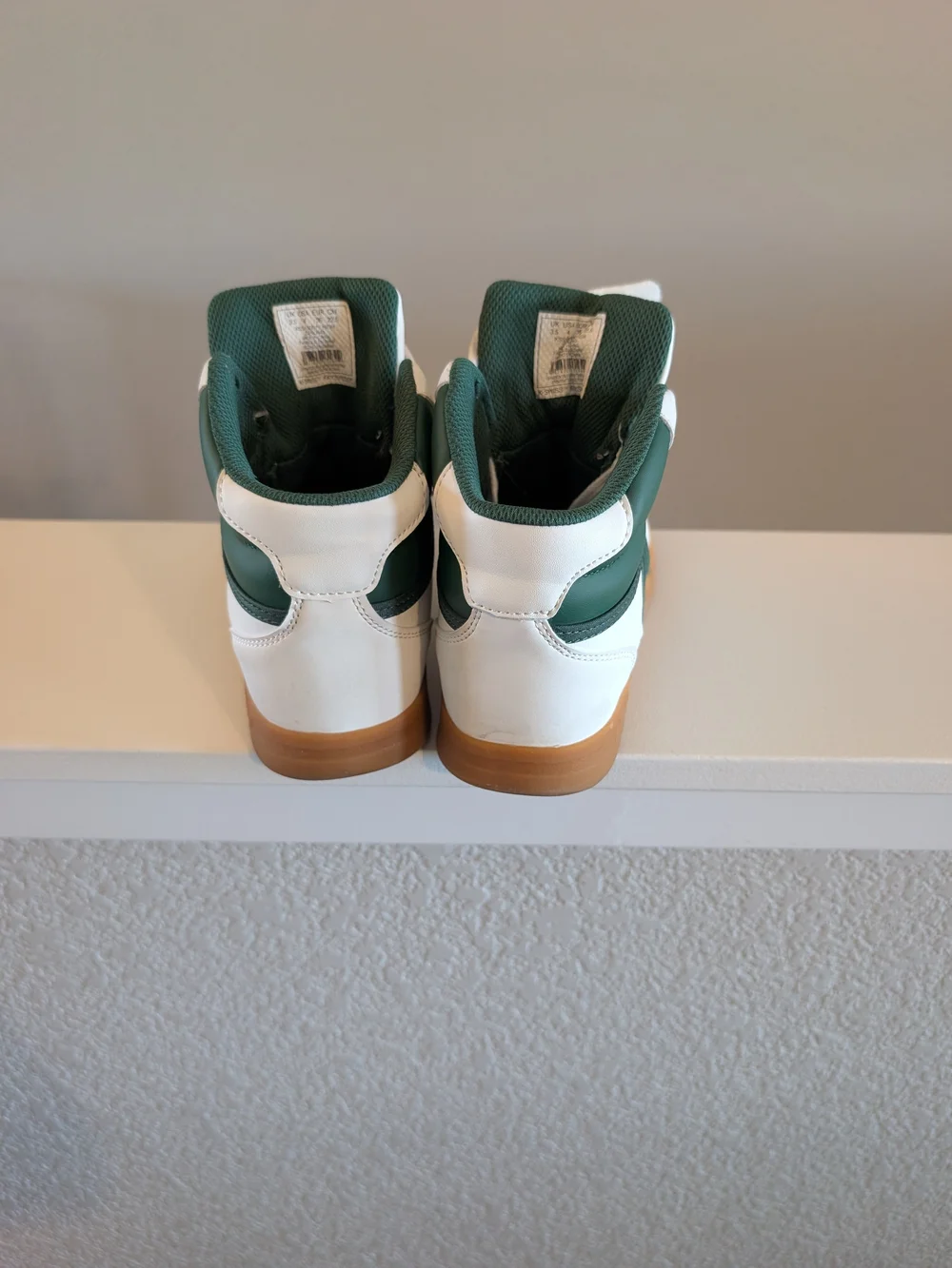 Kids High-Top K-Swiss Sneakers in White and Forest Green